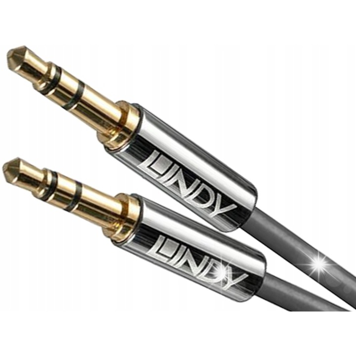 Kabel mini jack 3,5mm stereo Lindy Cromo Line 35325 10m, 24k aur, flexibil