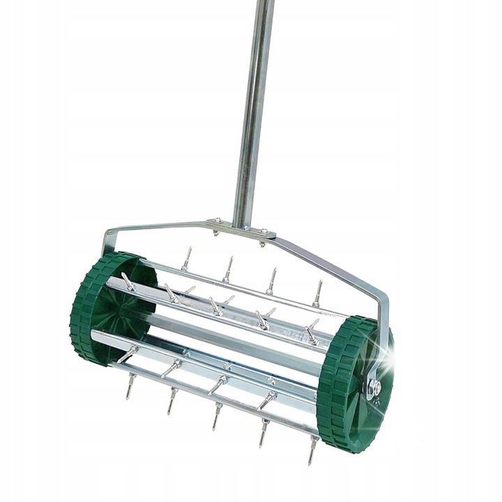 Аератор скарификатор за трева, ръчен, ротационен, с шипове, 42 см