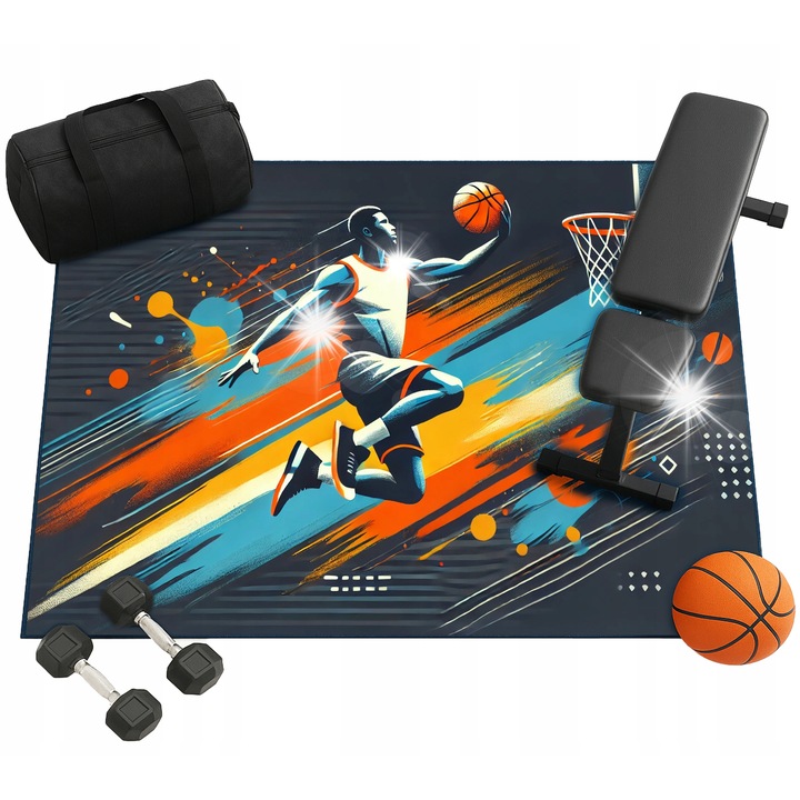 Covor Strado, baschet, dimensiune 120x170cm, material poliester, antiderapant