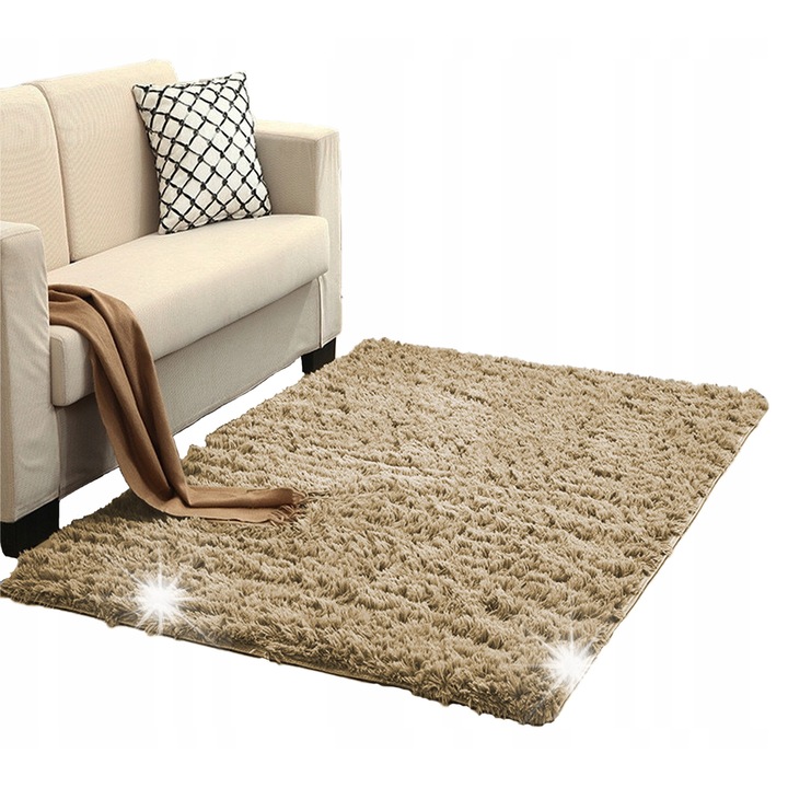 Килим Shaggy Strado 200x250см КапучиноКамел, мек, дебелина 3,5см, комплект