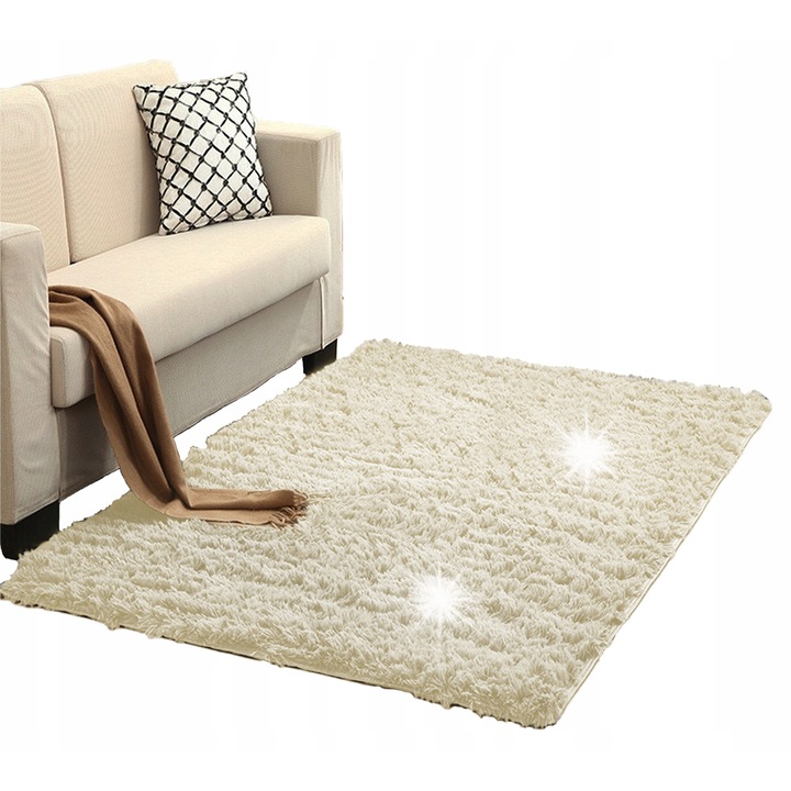 Килим Shaggy Strado 250x350 см Крем-бежов, мек, плътен, за интериор