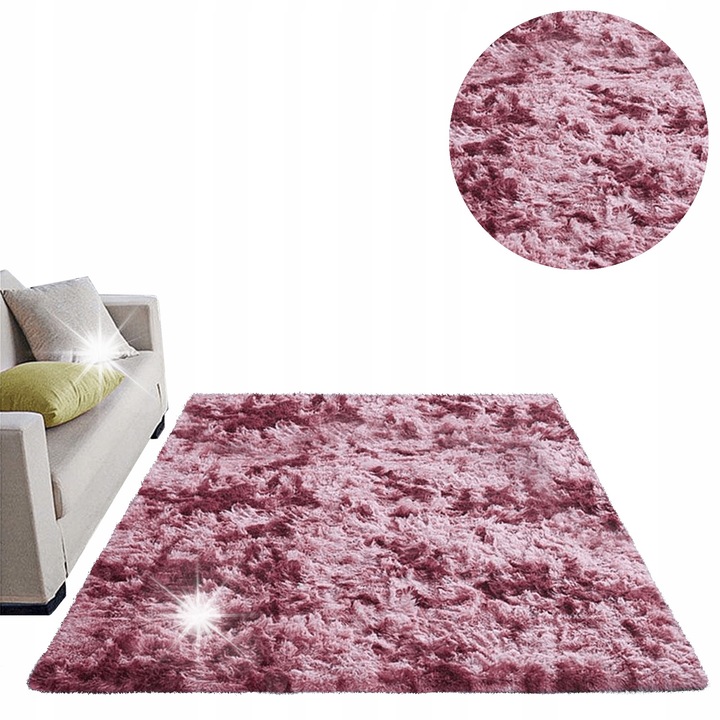 Килим Shaggy Strado Ombre 120x170 см червен, противоплъзгащ, мек, модерен дизайн