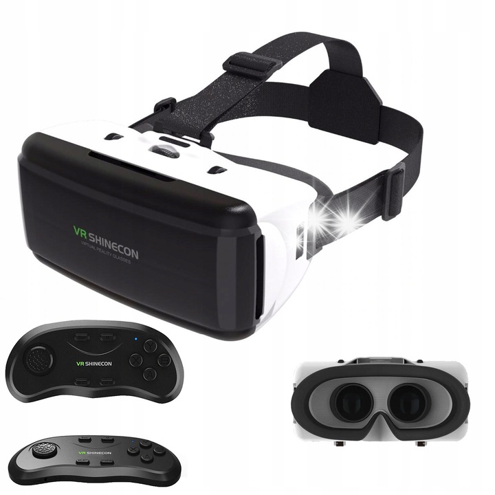 VR очила Shinecon G06, комплект с геймпад, съвместими с устройства 4.7-6.0", черен цвят