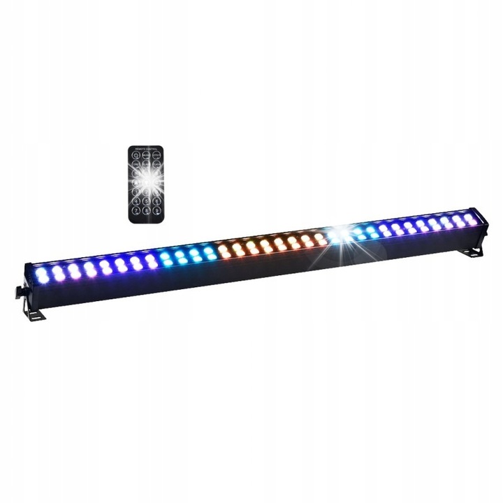 Set 2x LIGHT4ME LED BAR 64x3W RGB, 8 szekció, vezeték nélküli vezérlés, 1020x70x75mm, fekete