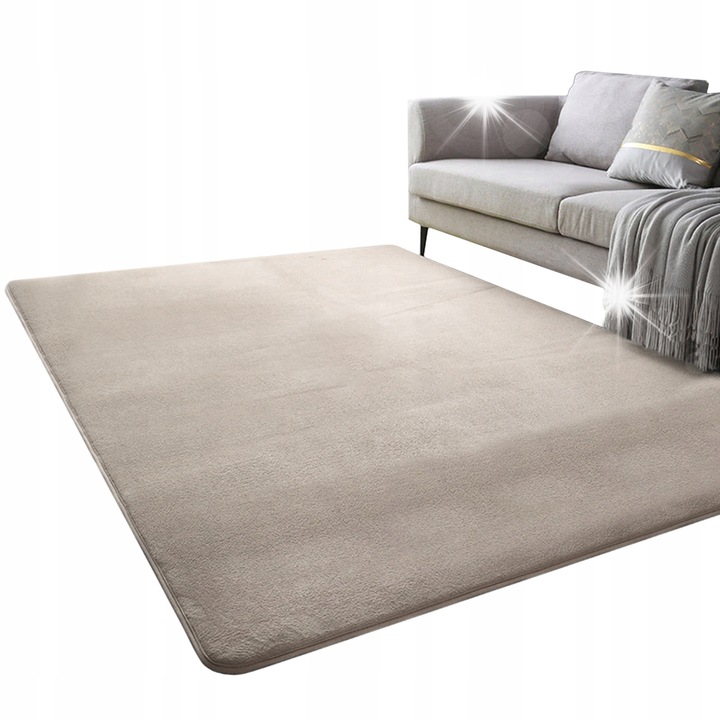 Килим Polar Strado 120x170см Бежов, антиалергичен, противоплъзгащ, с къс косъм