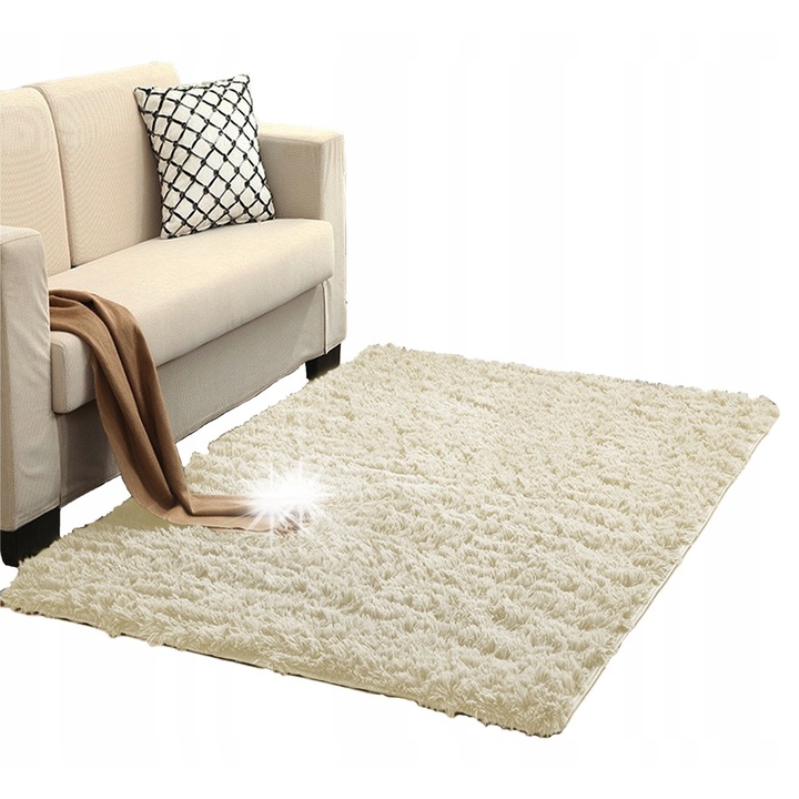 Килим Shaggy Strado 180x260 см КремБежов, мек, плътен, за интериор