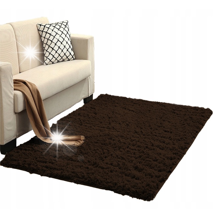 Килим Shaggy Strado 300x400cm DarkCoffee, плътен, мек, за интериор