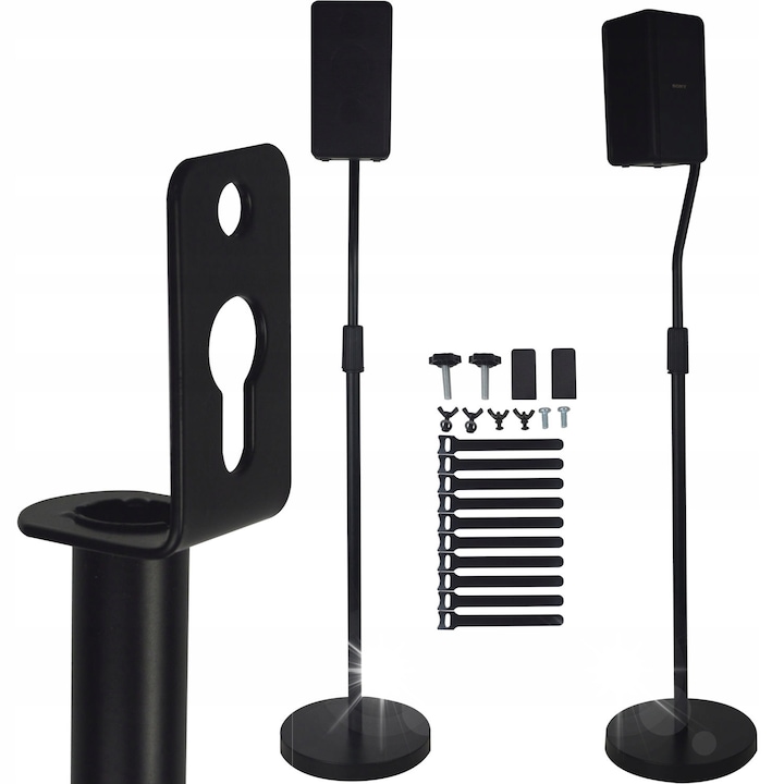 Stative Mozos MSS5-SET pentru boxe surround, 2 bucati, inaltime ajustabila 60-118cm, capacitate 5kg/bucata, culoare neagra