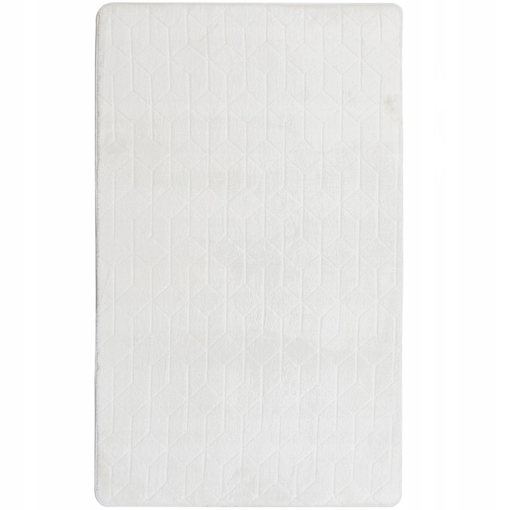 Covoare set Rabbit 3D, 80x150cm, alb, poliester, antiderapant