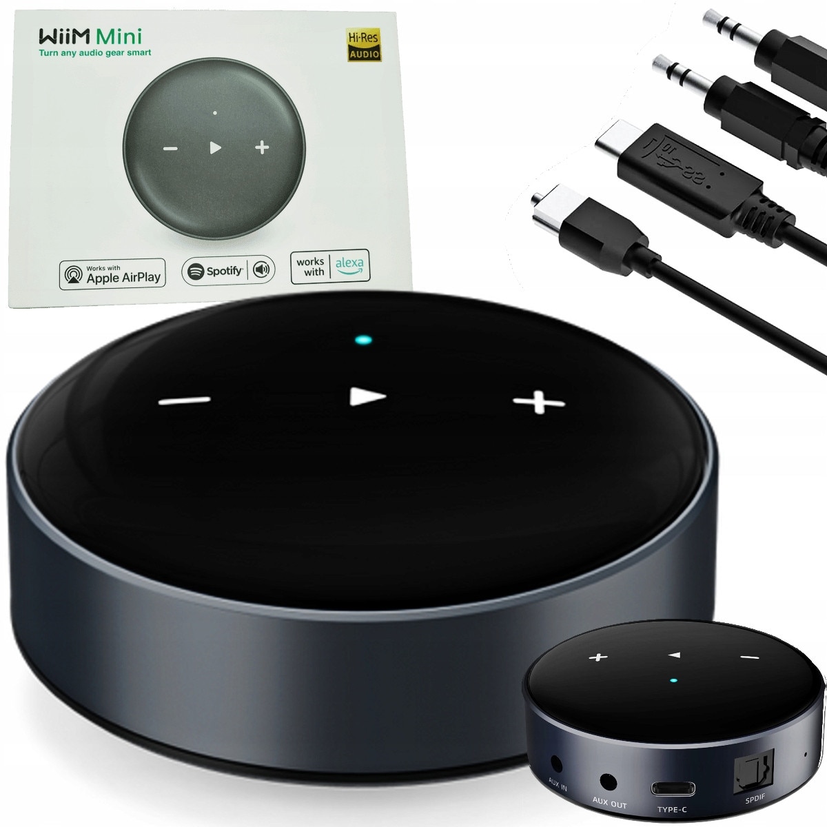 Streamer audio WiiM Mini, Wi-Fi, Bluetooth, AirPlay 2, multiroom