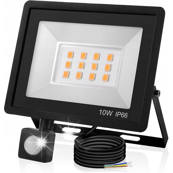 Proiector LED 10W 6000K 950lm, IP66, Set de instalare