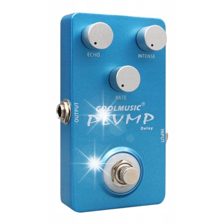 Delay effekt gitárhoz, COOLMUSIC C-DE01, analóg, 115x60x20mm, használati utasítással