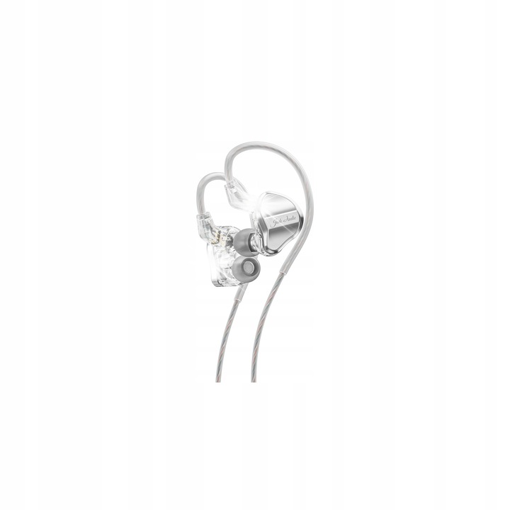 Casti in-ear FiiO JD1, difuzor dinamic 10 mm LCP, cablu demontabil 0,78 mm 2‑pin, certificare Hi-Res Audio, argintiu