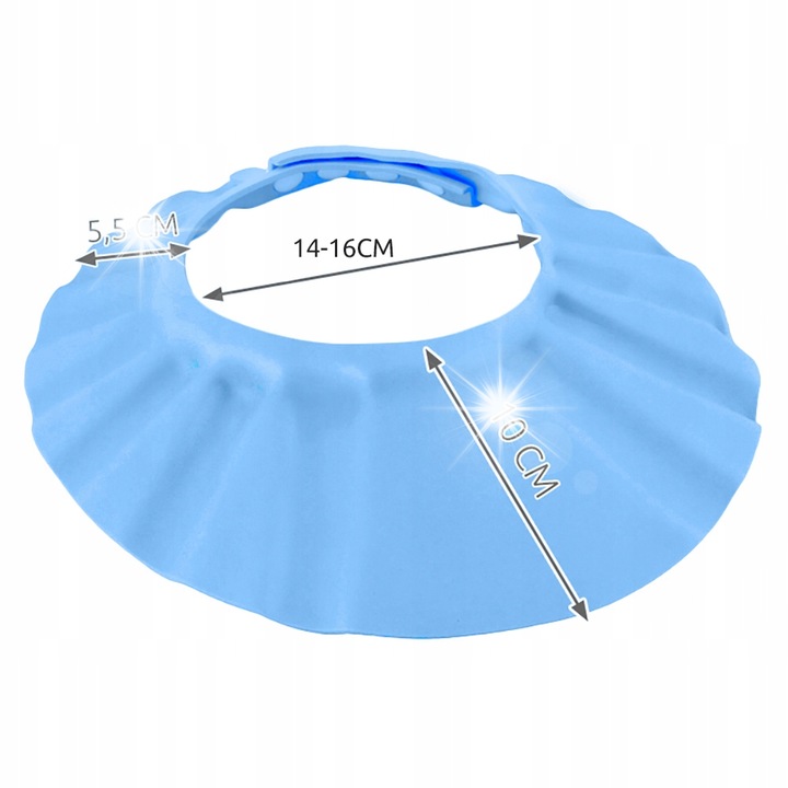 Детска шапка за баня, Kruzzel, синя, размер 14-16 см, материал EVA