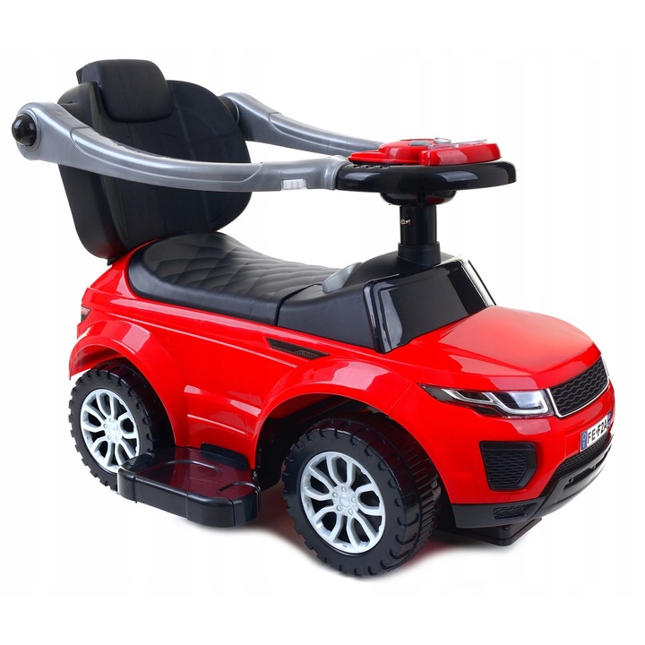 Masinuta copii 3in1 Funfit Kids, cu clacson, 3 melodii, rosu, 87x43cm