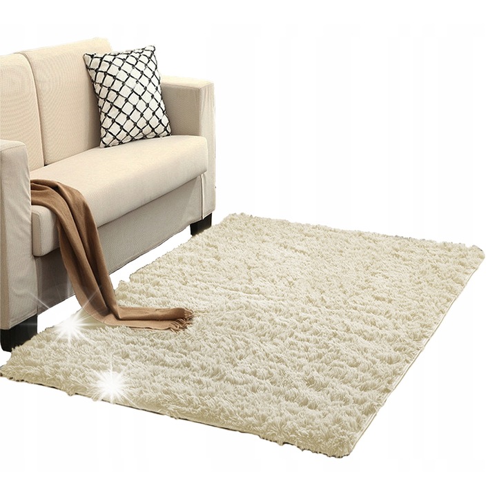 Shaggy Szőnyeg Strado 130x190 cm Krémbézs, puha, sűrű