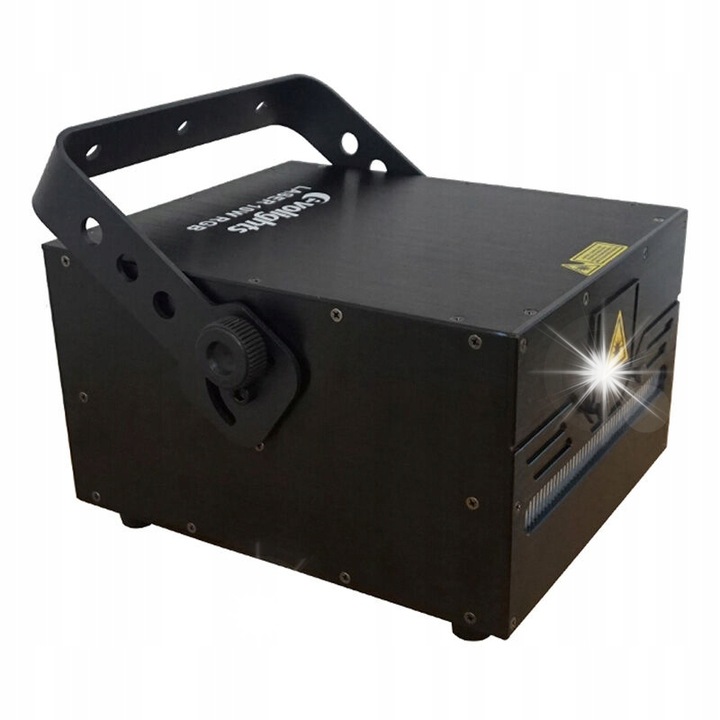 Laser profesional EVOLIGHTS 10W RGB, efecte dinamice, montaj solid, 35x25,5x16,5cm