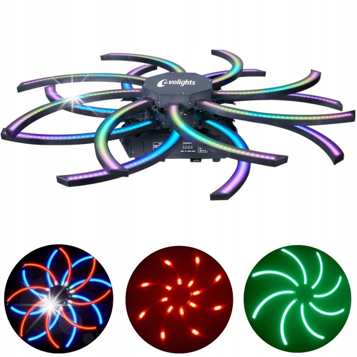 Echipament de lumini, Evolights, efect de iluminare DMX, rotativ 360°, spirala