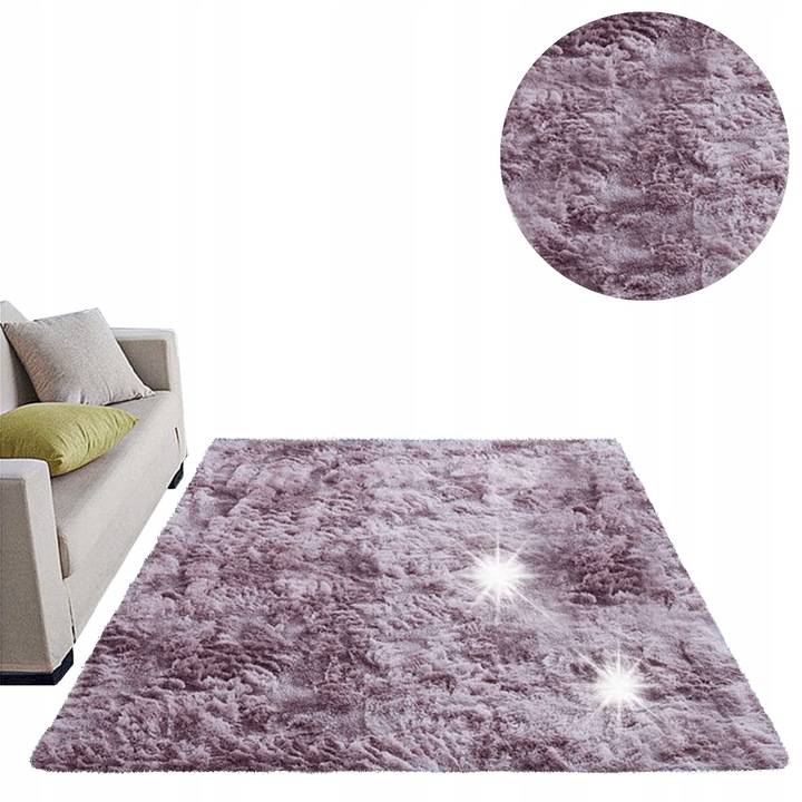 Килим Shaggy Strado Ombre 100x150 см, Виолетов, Противоплъзгащ, Мек