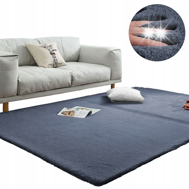 Килими шаги Rabbit, Сребърен, 130x190 см, антиалергичен, мек