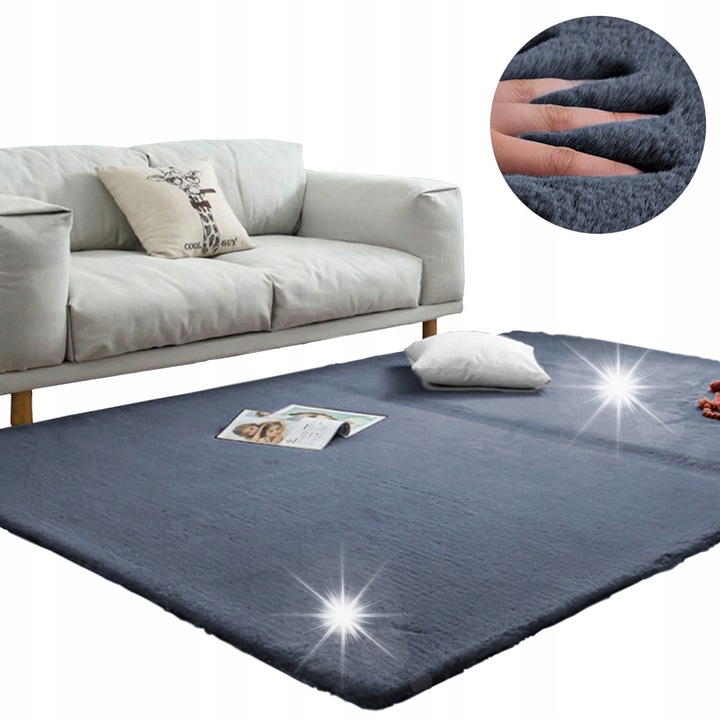 Covoare shaggy Rabbit, Silver, 180x260 cm, 20 mm grosime, antialergic