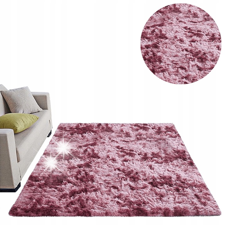 Килим Shaggy Strado Ombre Red 200x300см, противоплъзгащ, мек