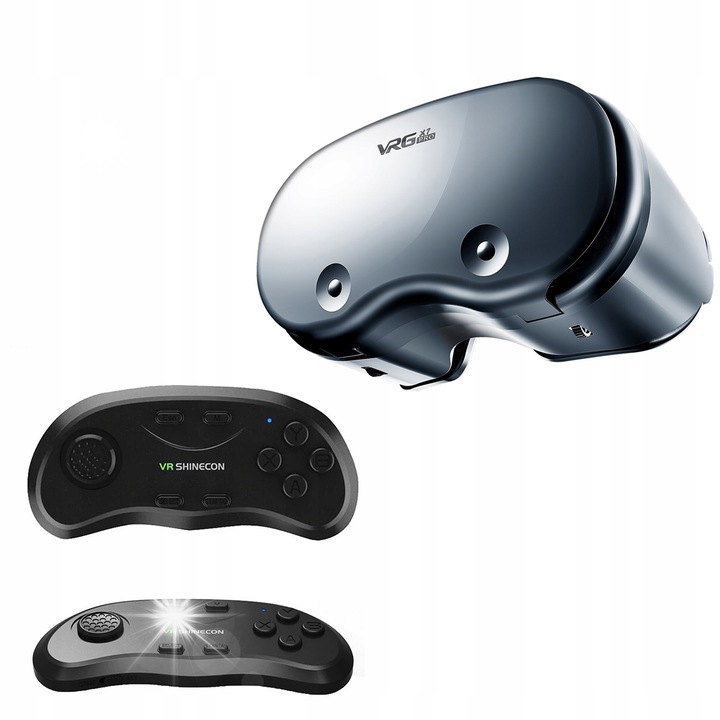 VR Очила VRG PRO X7, Gamepad Shinecon B01, 5-7", черни, комплект