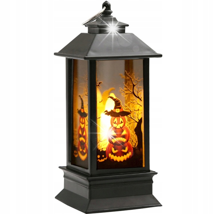 Felinar LED Halloween, Raltek, portocalie, 5x5x13cm