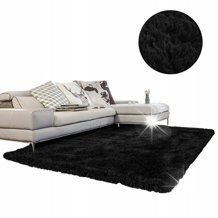 Covoare Shaggy Strado 130x190cm BlackSky, puha, sűrű, szett