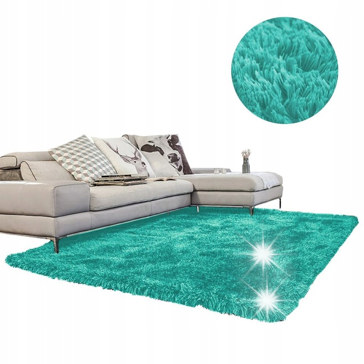 Shaggy Szőnyeg Strado 160x220cm Türkizkék, puha, sűrű, beltéri