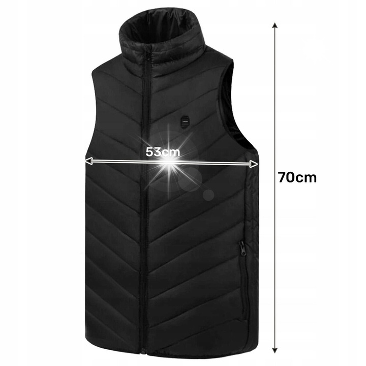 Унисекс отоплителна жилетка Trizand, черна, 3 нива на нагряване, 54x72 см, M