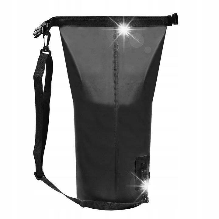 Trizand 10L vízálló táska, fekete, mérete 29,5x51,5cm, állítható pánttal