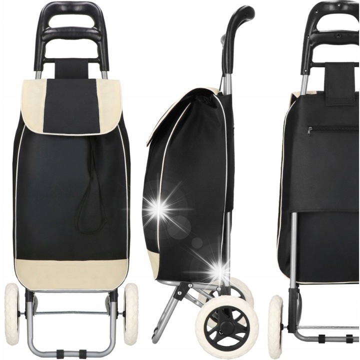 Bevásárlókocsi, összecsukható, kerekekkel, időseknek, többszínű