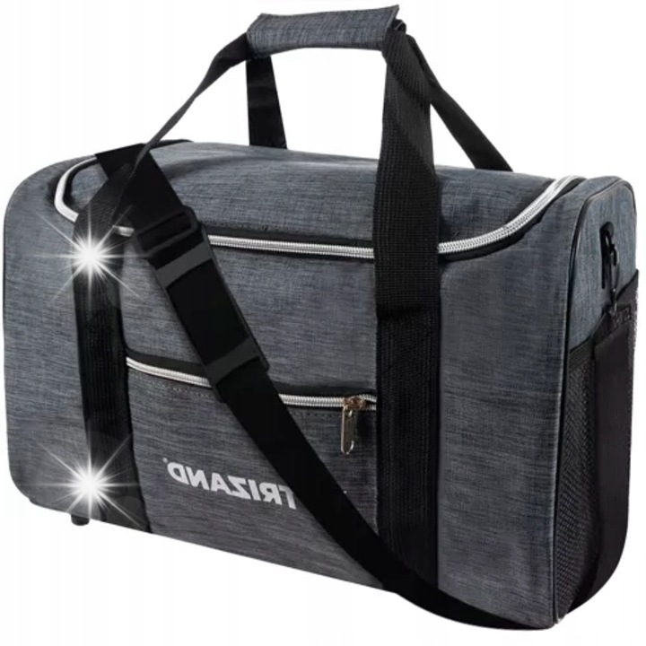 Пътна чанта Trizand, 40x20x25см, сива, водоустойчива, капацитет 20л, пълен комплект