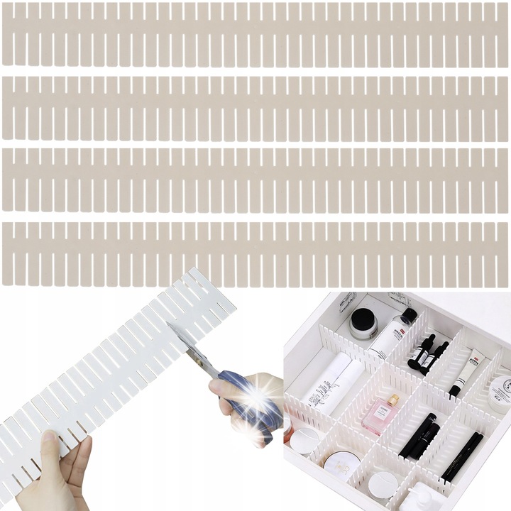 Set 4 separatori organizatori pentru sertare, Ruhhy, 46,3x7cm, material plastic