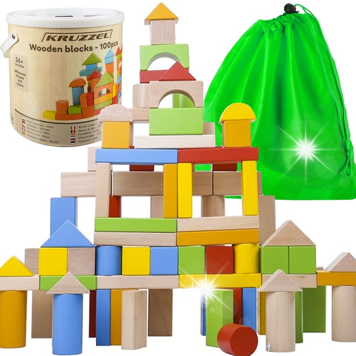 Комплект за конструиране, Kruzzel, 100 части, многоцветен