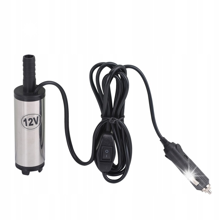 Pompa submersibila 12V, 12l/min, inox, cu filtru, set cu clema pentru tuburi