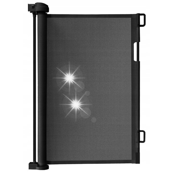 Bariera de siguranta extensibila pentru usi, Ruhhy, 85x13-160cm, neagra, set complet de montaj