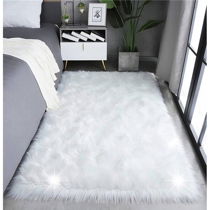 Strado Sheep szőnyeg 100x150cm, fehér, poliészter anyag, antiallergén, puha