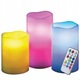3 db LED gyertya szett távirányítóval, Falcon, többszínű, méretek 7,5cm x 7,5cm, 7,5cm x 11,5cm, 7,5cm x 15cm