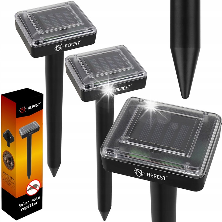 Соларен апарат за отблъскване на мишки и плъхове, 2 броя, променлива честота 400-1000 Hz, водоустойчив, 38x9,3x7,8 см