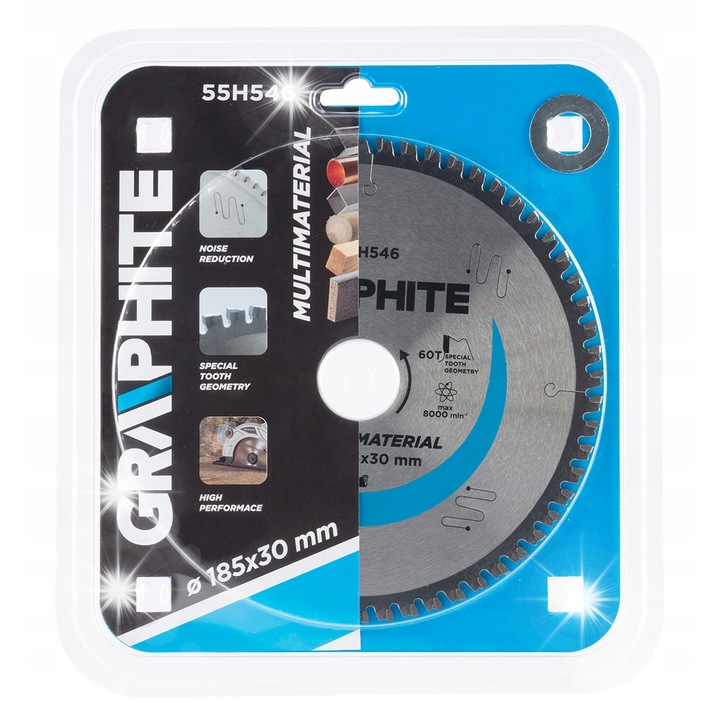 Tarca widiowa Graphite, 185x30mm, 60 dinti, universala