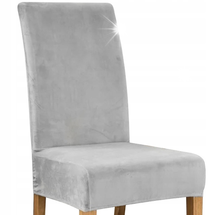 Husa universala pentru scaun, Ruhhy, gri, material velur, dimensiuni 35x40x10cm