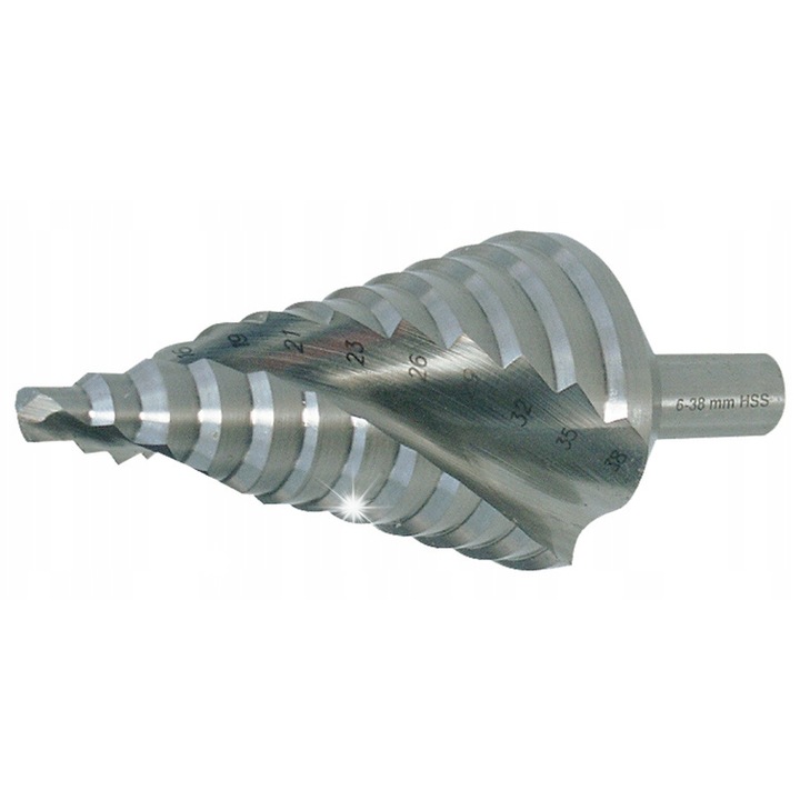 Set de burghie treptate HSS-G 6-38/100 mm, Abraboro, pentru metal, 1 bucata