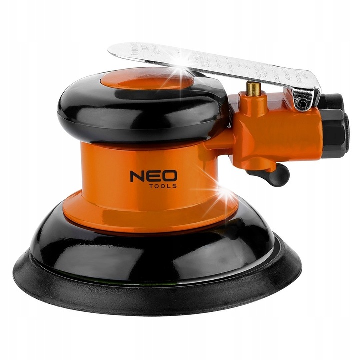 NEO TOOLS Pneumatikus excentercsiszoló, 150mm, 10000 ford./perc, porelszívó rendszerrel
