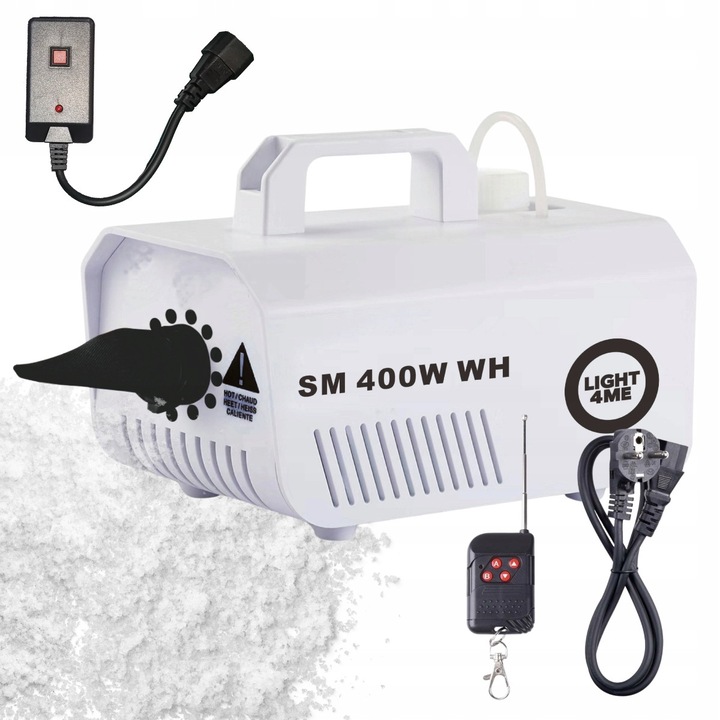 Generator de zapada Light4Me SM 400W, alb, 400W, set complet cu telecomanda