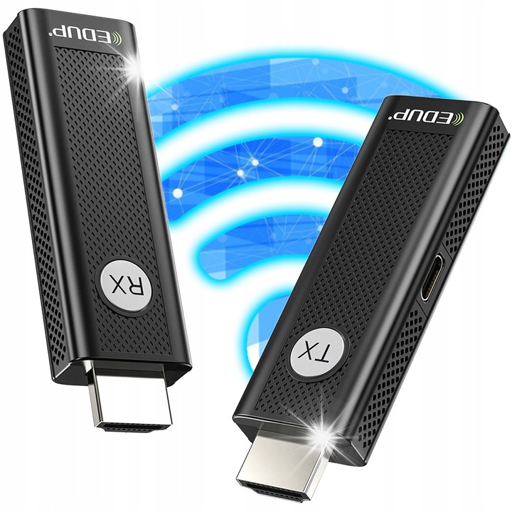 Transmitator si receptor HDMI wireless EDUP WD9912U, 4K 1080P, 50m, 5.8G, set