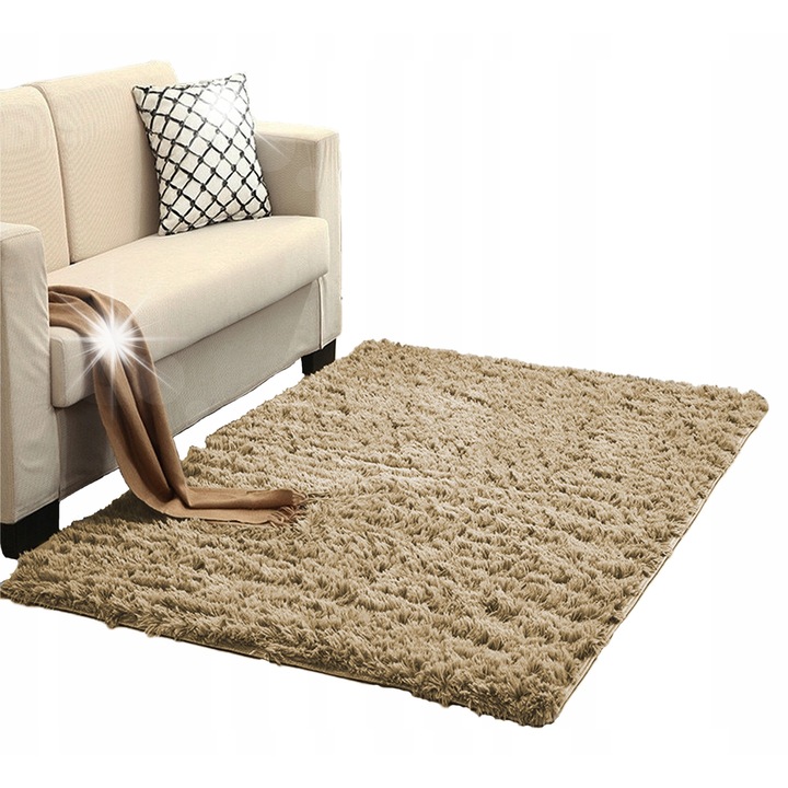 Килим Shaggy Strado 250x350cm КапучиноКемъл, мек, плътен, за интериор