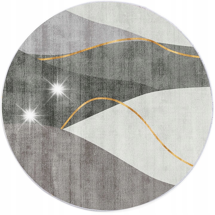 Кръгъл килим Strado Novo 90см, противоплъзгащ, материал Velvet, многоцветен