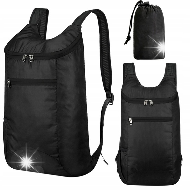 Univerzális összecsukható hátizsák, vízálló, 39x24x11cm, fekete